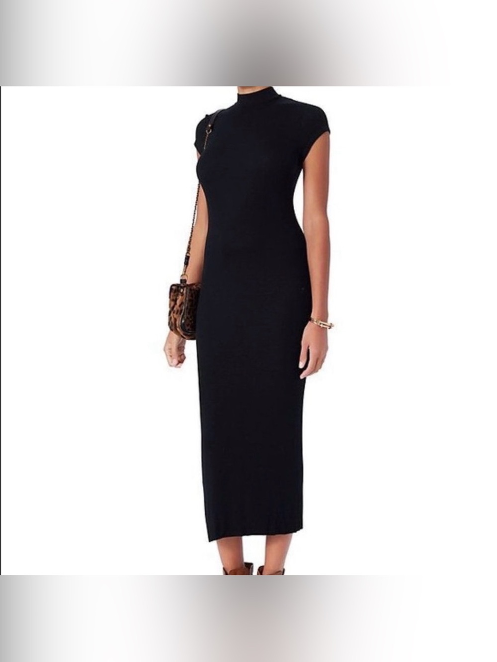 Enza Costa Silk Sleeveless Turtleneck Maxi Dress